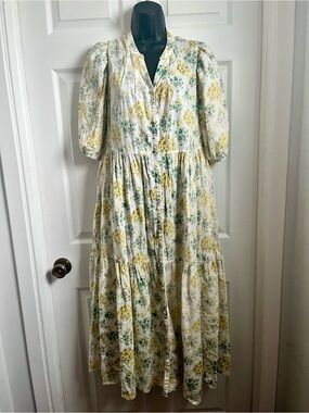 Paul & Joe X Uniqlo Dress Floral Maxi Medium Summer Cottagecore Short Sleeve